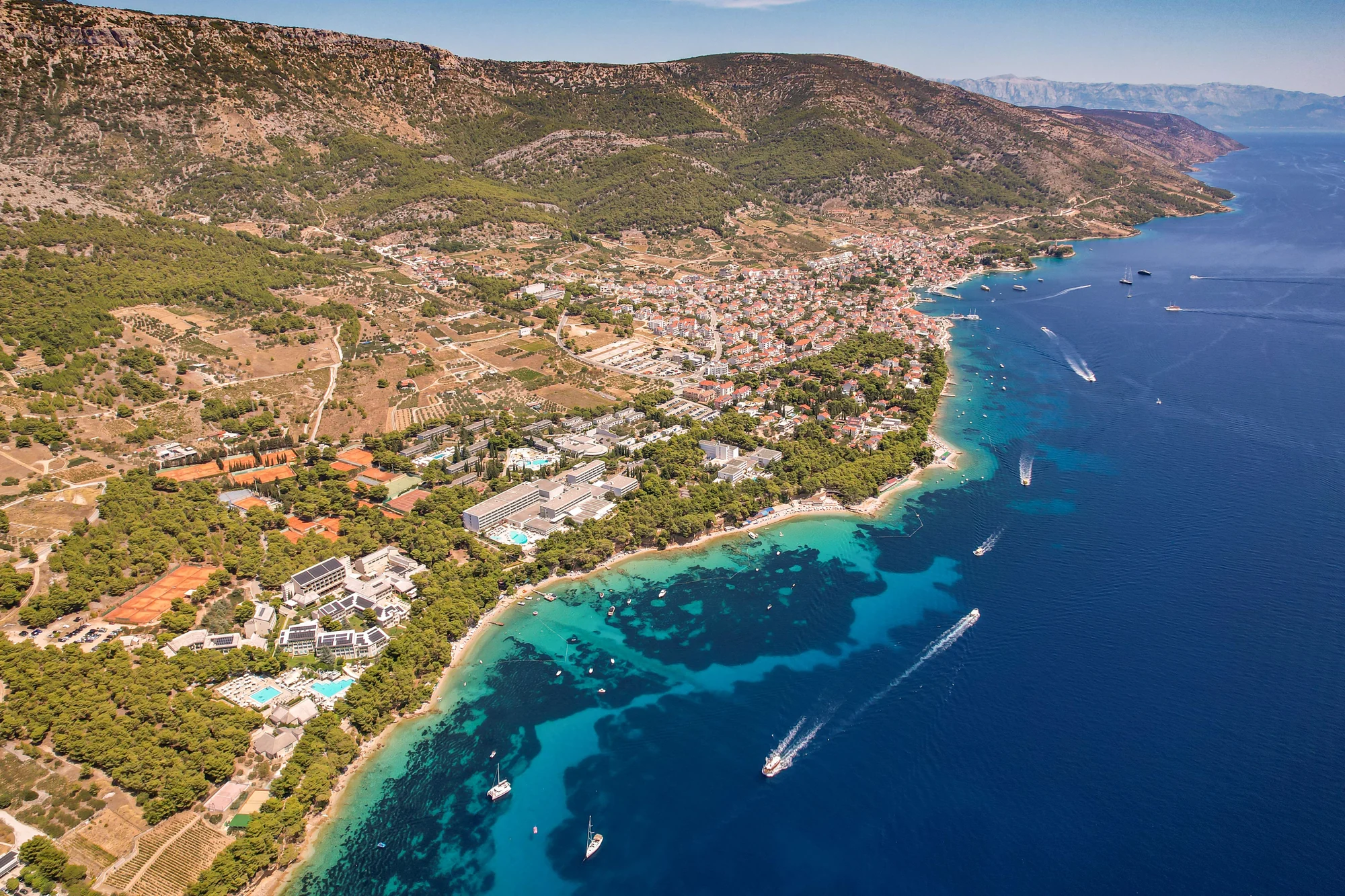 Croatian coastal road and clear sea
