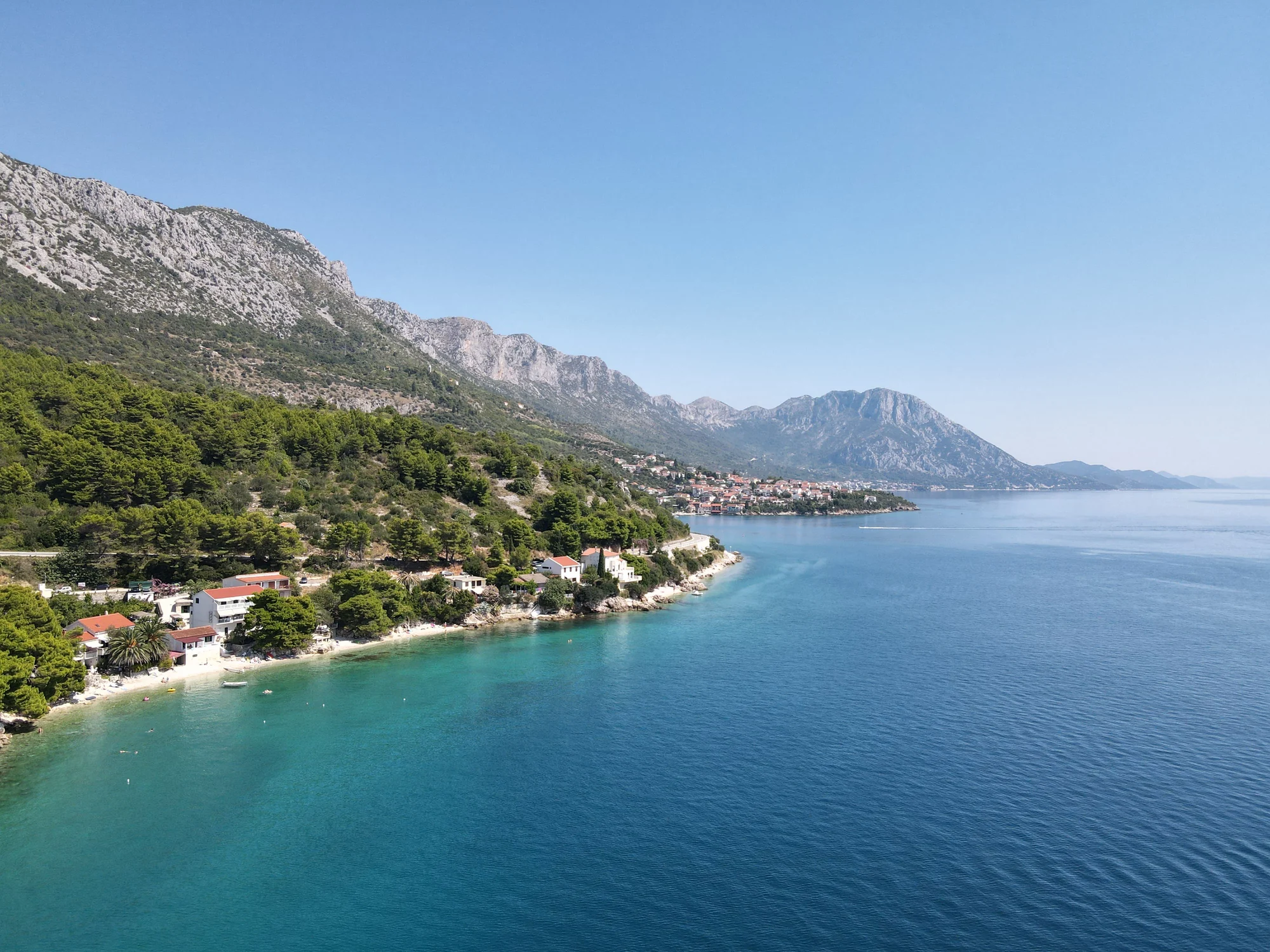 Curving road along the Adriatic shoreline