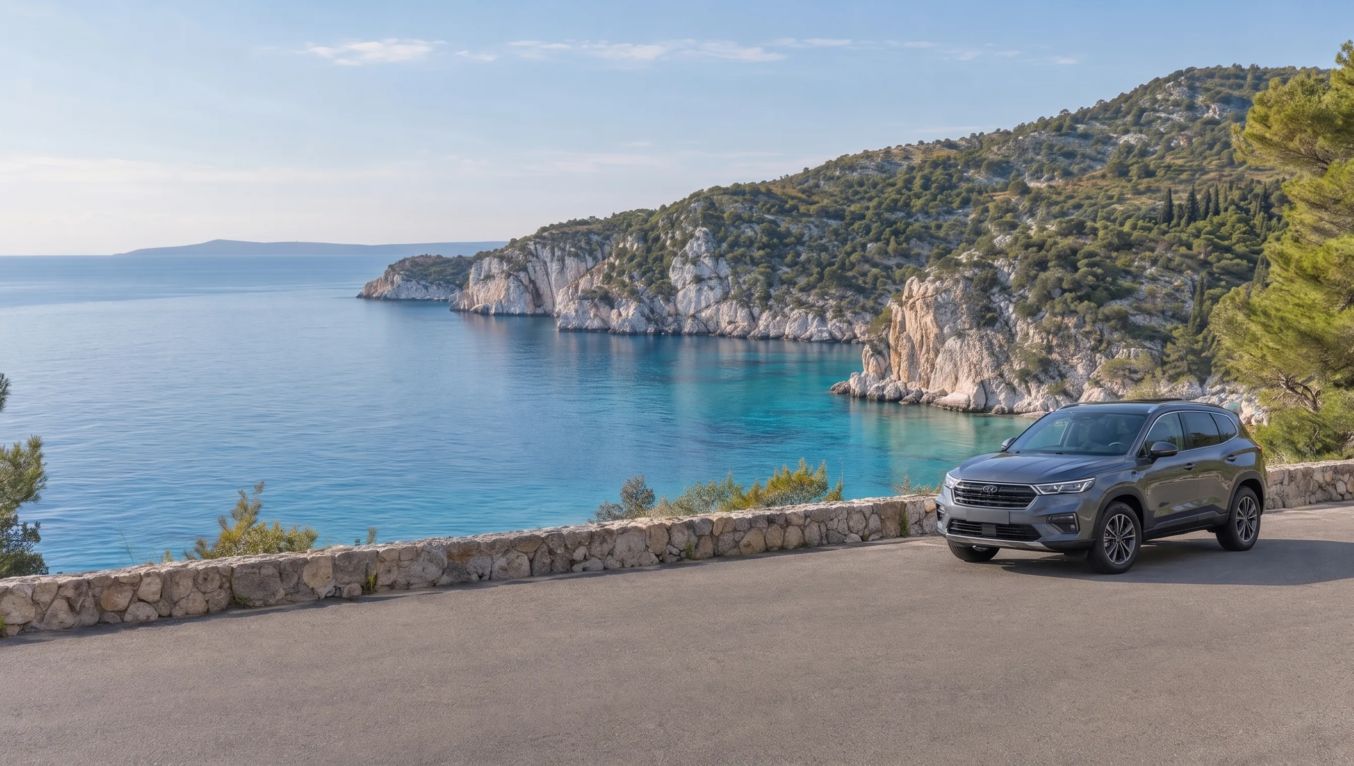 Illustration d’une voiture près de la côte adriatique